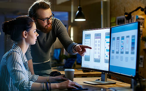 Software-Entwickler bei der Arbeit