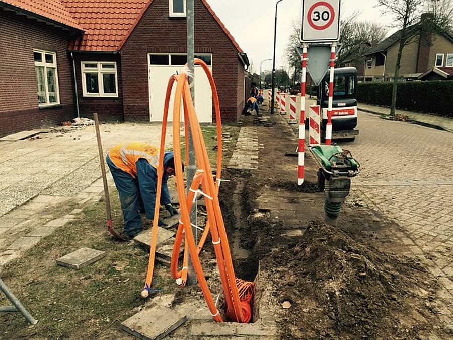 Verlegung von Glasfaser