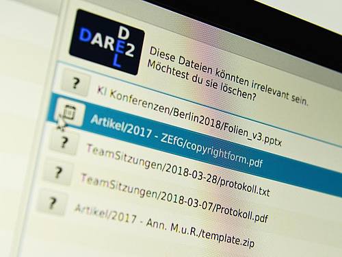 Das Programm Dare2Del macht einen Vorschlag, bestimmte Dateien zu löschen. Foto: Nicolas Armer/dpa