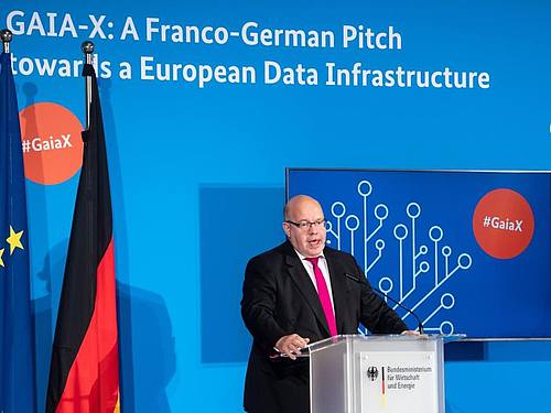 Peter Altmaier (CDU), Bundesminister für Wirtschaft und Energie, spricht beim virtuellen Gaia-X Fachforum des Bundeswirtschaftsministeriums. Foto: Bernd von Jutrczenka/dpa