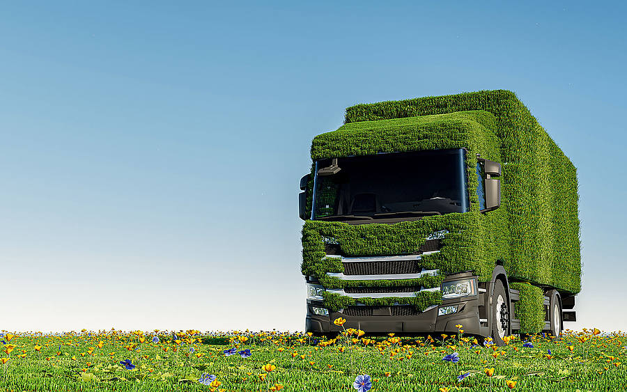 Grüner LKW