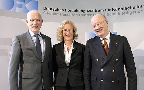 Die Professoren Hans-Albert Aukes, Jana Köhler und Wolfgang Wahlster