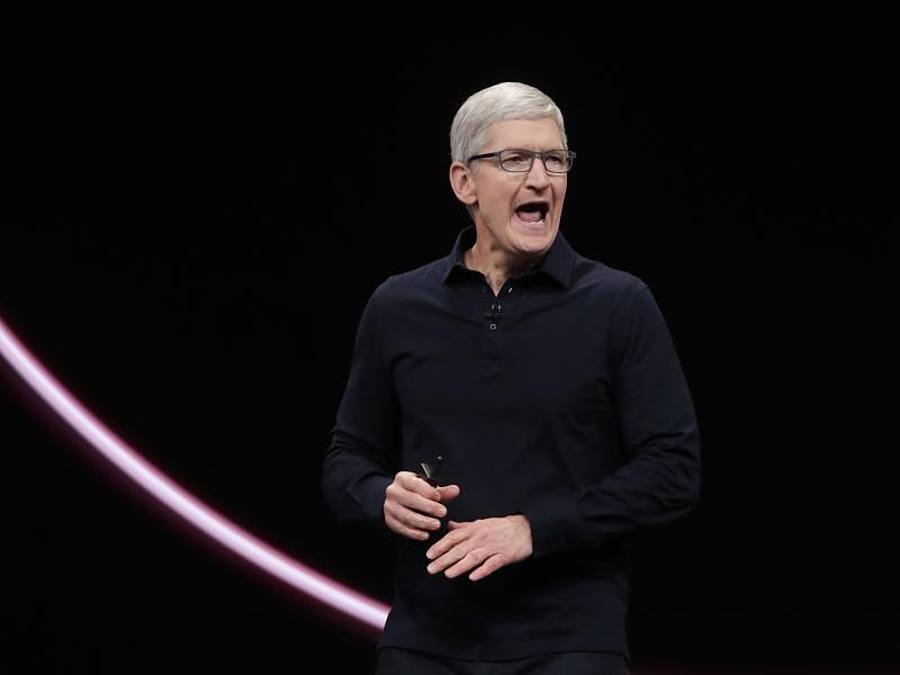 Apple-Chef Tim Cook bei der Entwicklerkonferenz WWDC, wo sich rund 6000 Software-Entwickler treffen. Foto: Jeff Chiu/AP