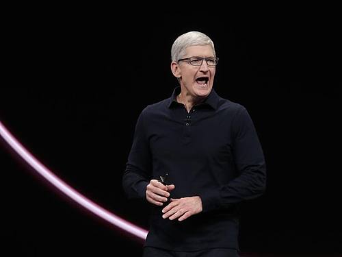 Apple-Chef Tim Cook bei der Entwicklerkonferenz WWDC, wo sich rund 6000 Software-Entwickler treffen. Foto: Jeff Chiu/AP
