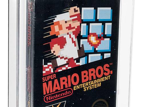 Videospiel-Klassiker: Original verpacktes „Super Mario Bros.“-Game aus dem Jahr 1985. Foto: Matt Roppolo/Heritage Auctions, HA.com/dpa