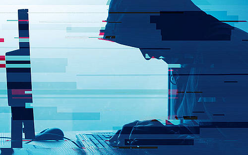 Ein Hacker bei der Arbeit.