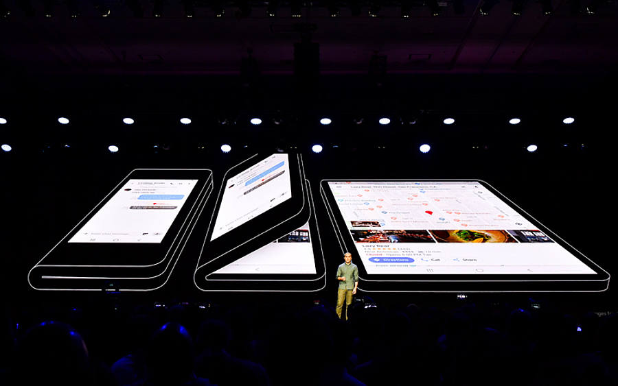 Präsentation des faltbaren Smartphones bei der Samsung Developers Conference 