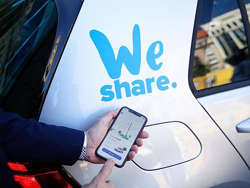 Der Carsharing-Anbieter WeShare. Foto: Gerald Matzka/zb/dpa