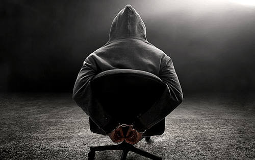 Gefesselter Hacker