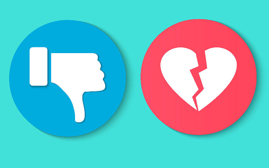 Grafik eines negativen Facebook-Likes