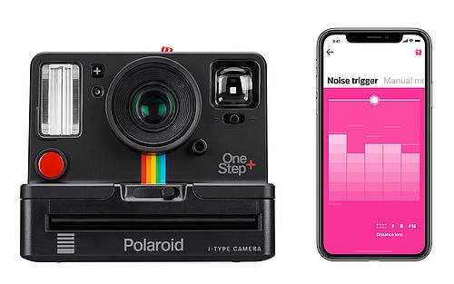 Die Polaroid-Kamera Onestep+ verbindet sich über Bluetooth mit der ebenfalls neuen Smartphone-App.